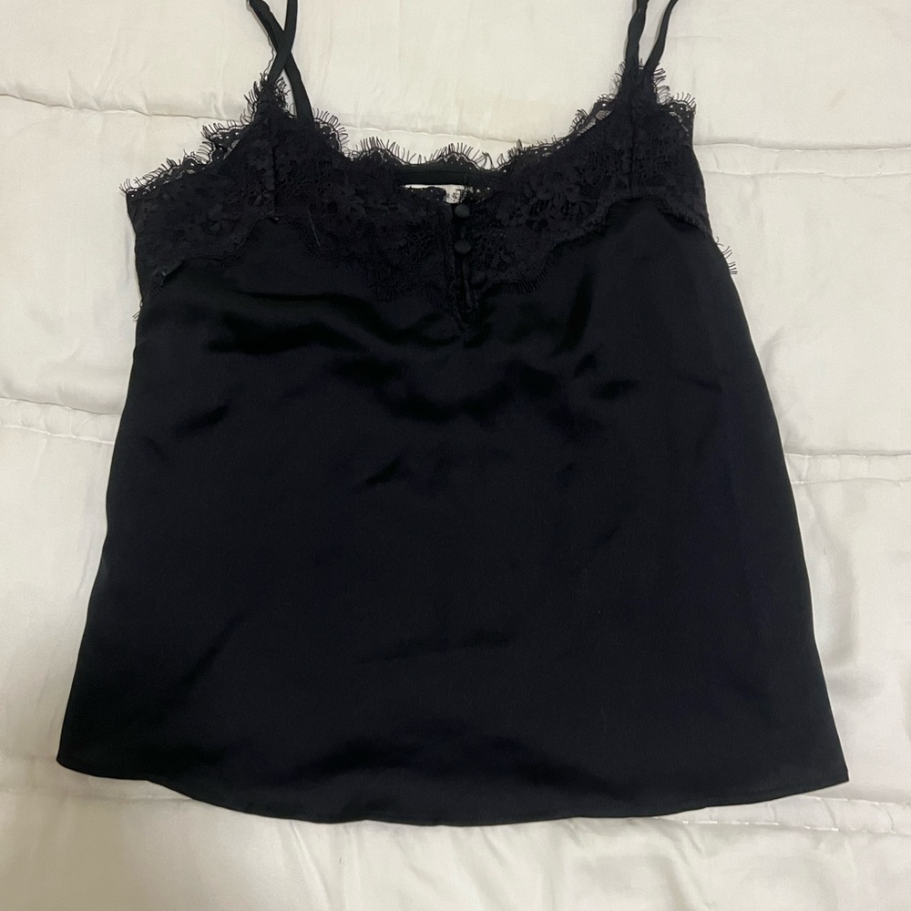 Black Lace Trim Cami Top